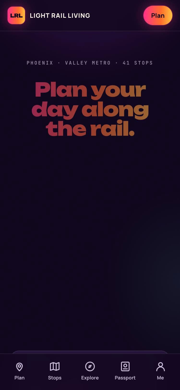 Light Rail Living on a phone: Plan your day along the rail